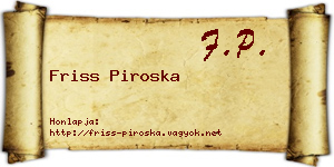 Friss Piroska névjegykártya